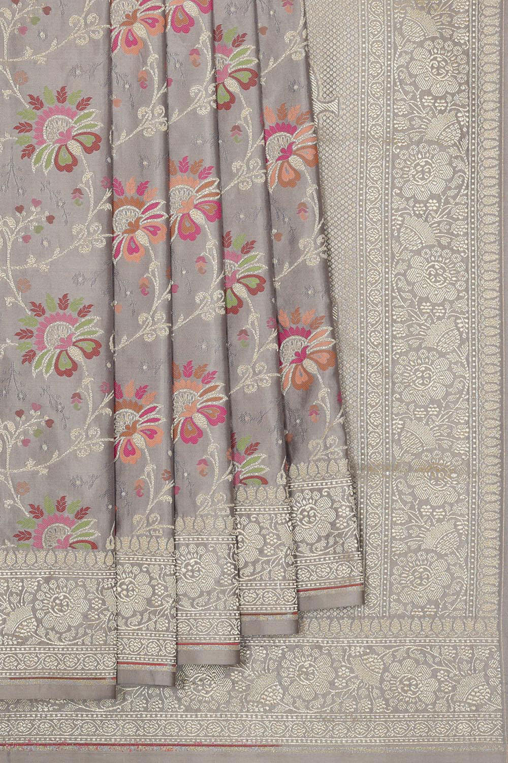 Image of Banarasi Silk Grey Saree